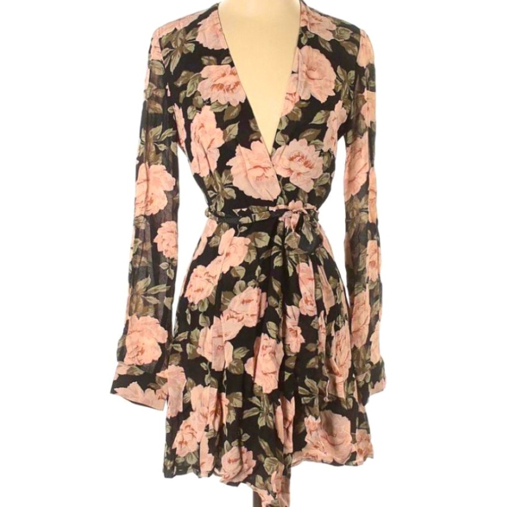 Reformation Wrap Dress Mini Deep V